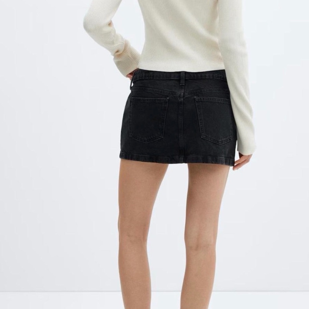 Mango Black Denim Mini Skirt - Picture 2 of 6